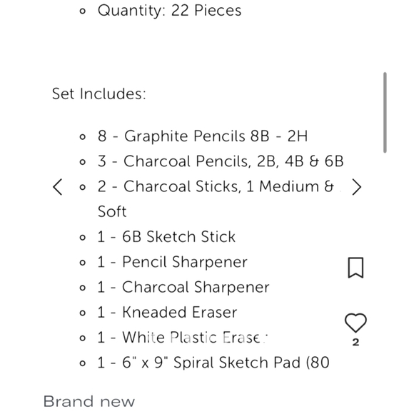 NWOT 22 Piece Graphite Sketch Set - Picture 2 of 2